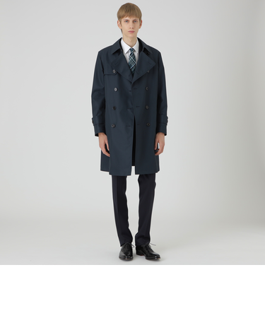 マイクロピーチギャバジンダブルトレンチコート