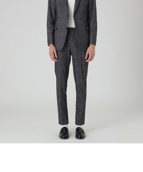 グレンチェックウールジャージートラウザーズ