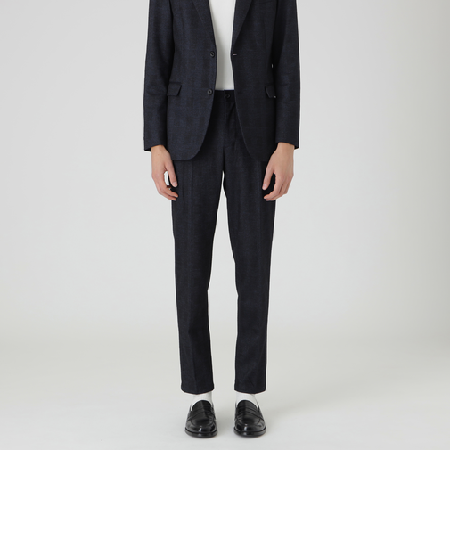 グレンチェックウールジャージートラウザーズ