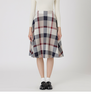 クレストブリッジチェックサキソニーフレアスカート