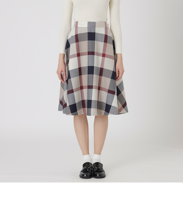 クレストブリッジチェックサキソニーフレアスカート