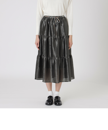 シャイニーティアードスカート