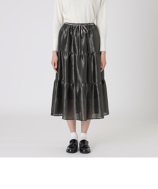 シャイニーティアードスカート
