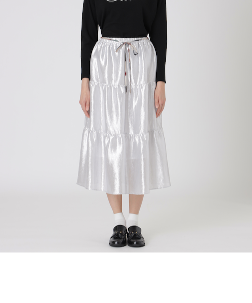シャイニーティアードスカート