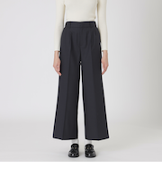 ウールブレンドサキソニーワイドパンツ