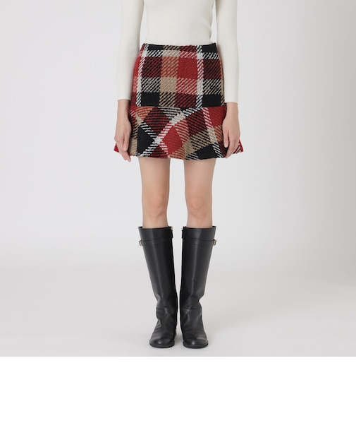 【取扱店舗限定】クレストブリッジチェックロービングツイードミニスカート