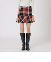 【取扱店舗限定】クレストブリッジチェックロービングツイードミニスカート