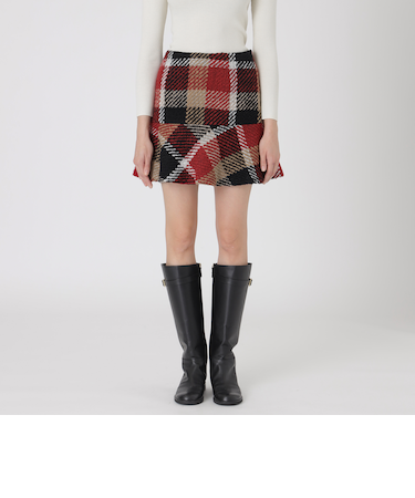 【取扱店舗限定】クレストブリッジチェックロービングツイードミニスカート