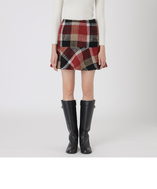 【取扱店舗限定】クレストブリッジチェックロービングツイードミニスカート