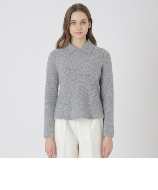 ラメスパンコールニット