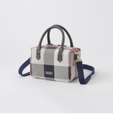 クレストブリッジチェックキャンバスミニボストンバッグ