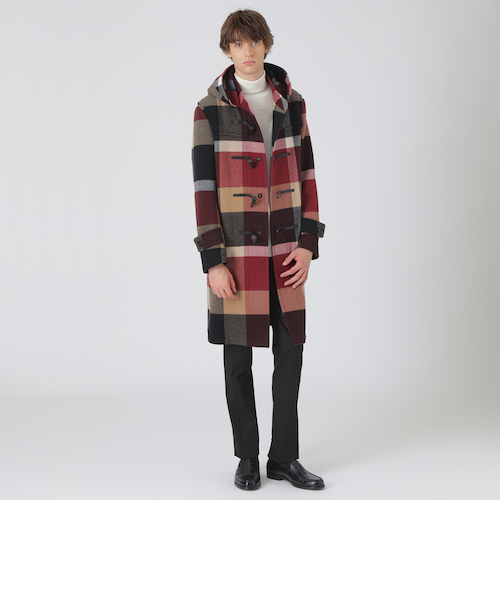 【美品✨】ブルーレーベルクレストブリッジ　ダッフルコート　チェック　ロング　38 10th ANNIVERSARY】エアリーメルトンクレストブリッジチェックダッフル