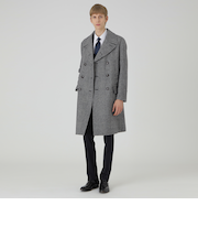 グレンチェックツイードミリタリーコート