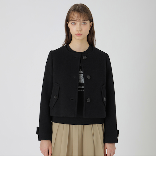 ファインダブルビーバーノーカラージャケット