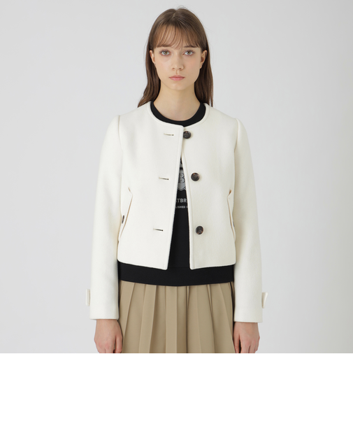 ファインダブルビーバーノーカラージャケット