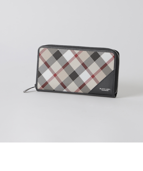 未使用 トーナルクレストブリッジチェックラウンドジップウォレット 紺 ブラウン 未使用 トーナルクレストブリッジチェックラウンドジップウォレット 紺