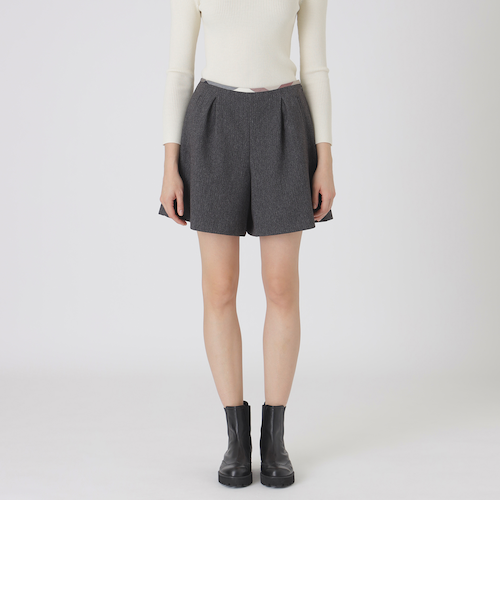 シックへリンボンキュロットパンツ｜ブルーレーベルブラックレーベル