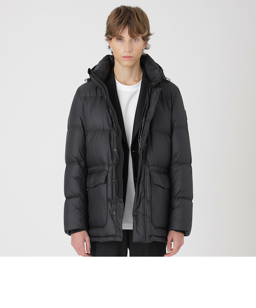 BLACK lab.】ライトウェイトミドルレングスリップダウン｜ブルー