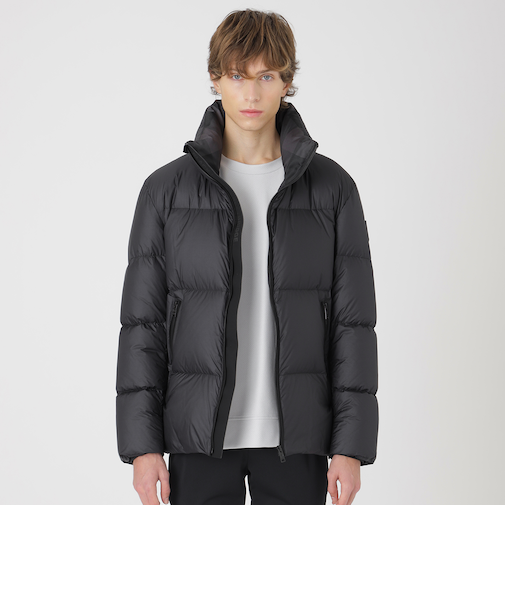 BLACK lab.】ライトウェイトスタンドネックリップダウン