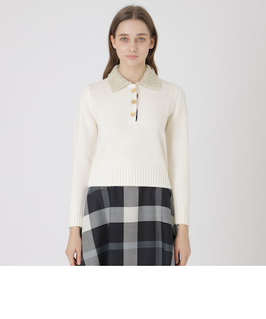 ヘアリーアルパカウールスパンコールカラーニット