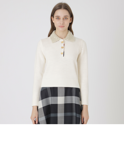 ヘアリーアルパカウールスパンコールカラーニット