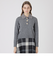 ヘアリーアルパカウールスパンコールカラーニット