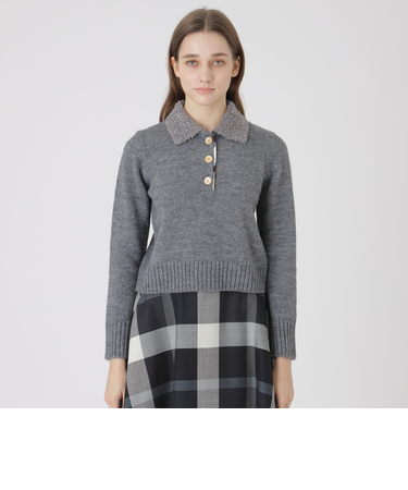 ヘアリーアルパカウールスパンコールカラーニット