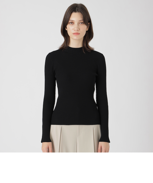 レーヨンストレッチハイネックニット