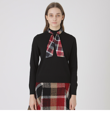 ウールアクリルブレンドスカーフニット