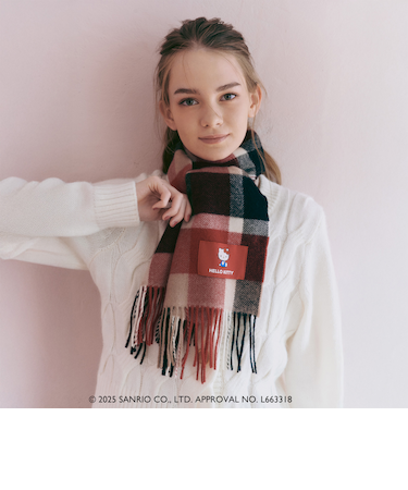 【ハローキティコラボ】クレストブリッジチェックマフラー