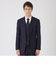 ネイビーオルタネートストライプスリーピーススーツ