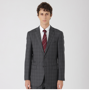 チャコールグレーマルチカラーチェックスーツ