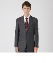 チャコールグレーマルチカラーチェックスーツ