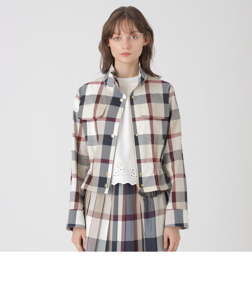 【店舗限定】クレストブリッジチェックコットンソロストレッチショートブルゾン
