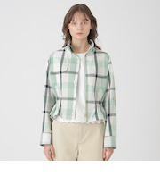 【店舗限定】クレストブリッジチェックコットンソロストレッチショートブルゾン