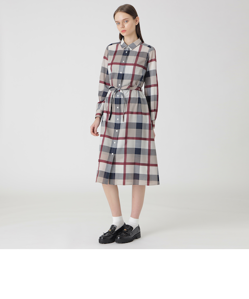 取扱店舗限定】クレストブリッジチェックシャドードビーシャツドレス