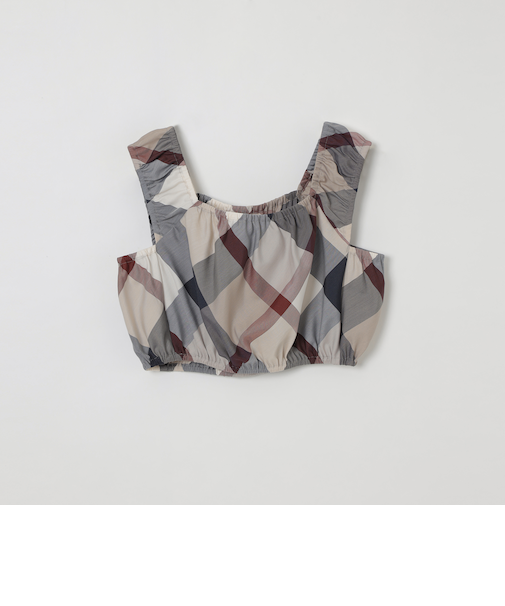 【取扱店舗限定】クレストブリッジチェックギャザータンクブラウス