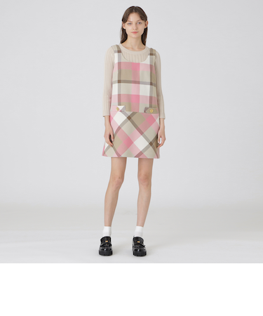 【一部店舗限定】クレストブリッジチェックツィードワンピース