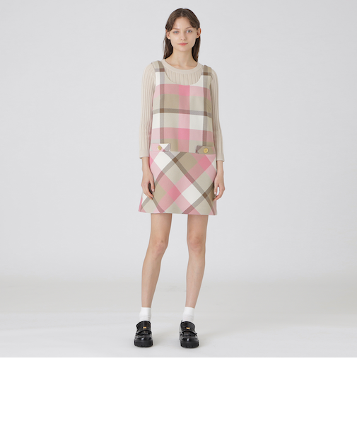 【一部店舗限定】クレストブリッジチェックツィードワンピース
