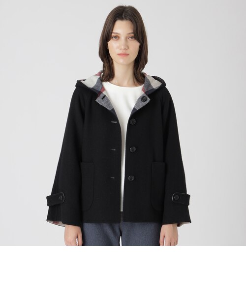 一部店舗限定】クレストブリッジチェックリバーシブルコート｜ブルー