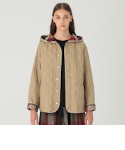 【一部店舗限定】クレストブリッジチェックキルティングショートコート