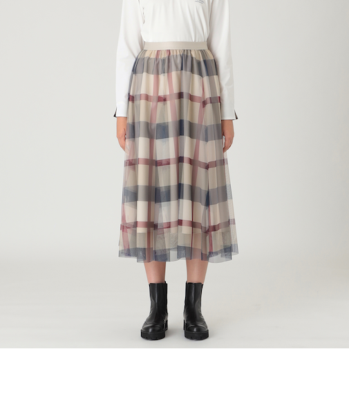 【一部店舗限定】クレストブリッジチェックチュールスカート