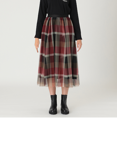 【一部店舗限定】クレストブリッジチェックチュールスカート