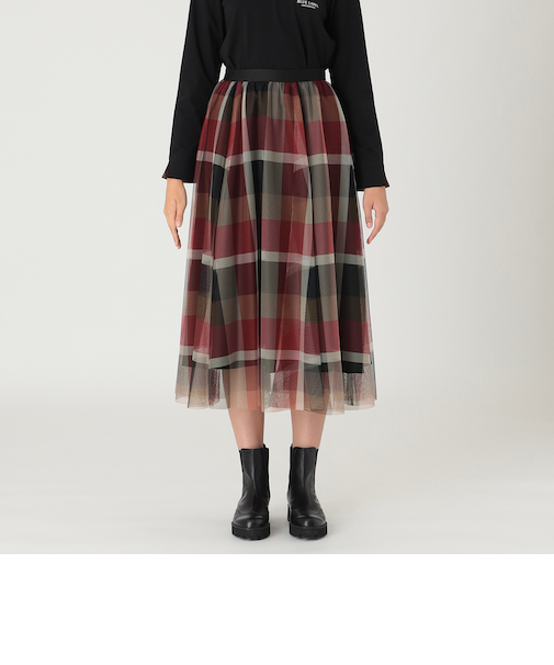 【一部店舗限定】クレストブリッジチェックチュールスカート