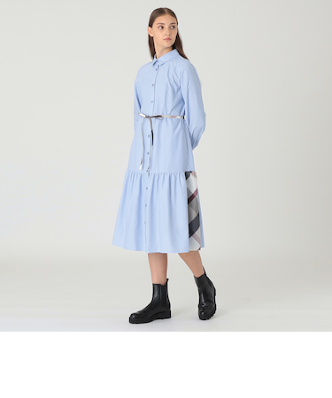 【一部店舗限定】コットンライクナチュラルローンシャツドレス