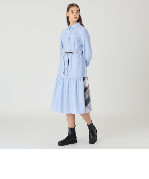 【一部店舗限定】コットンライクナチュラルローンシャツドレス