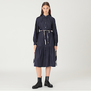 【一部店舗限定】コットンライクナチュラルローンシャツドレス