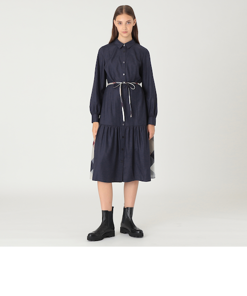 【一部店舗限定】コットンライクナチュラルローンシャツドレス