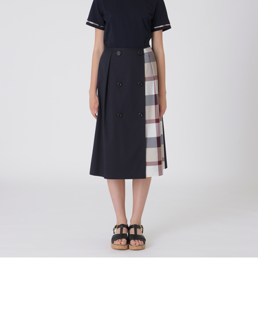 【一部店舗限定】サイロスパンツイルパーシャルチェックスカート