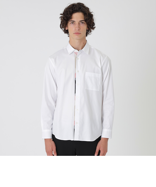 【一部店舗限定】パーシャルチェックコットンツイルシャツ